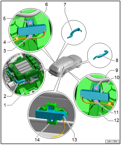 Component Location Overview - Rear Keyless Access Authorization System