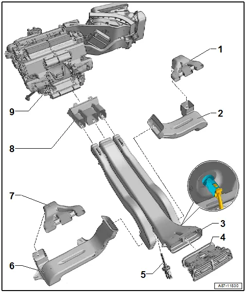 Air Ducts and Vents in the Rear Vehicle Interior, "Low" A/C System