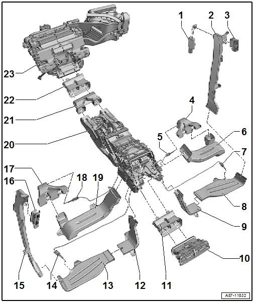 Air Ducts and Vents in the Rear Vehicle Interior, "High" A/C System