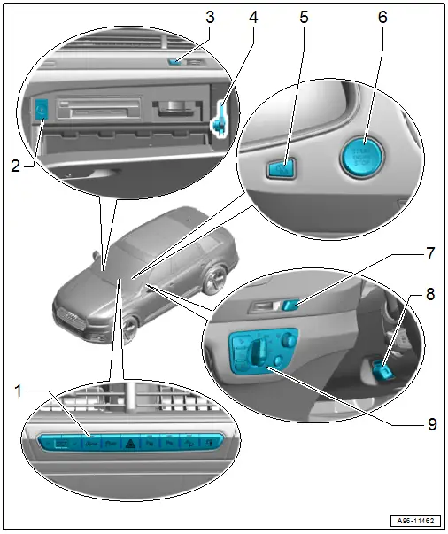 Component Location Overview - Instrument Panel Controls