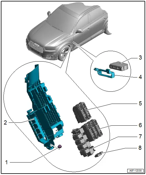 Overview - Component Location Relay Panel, Fuse Panel, E-Boxes, Left Footwell