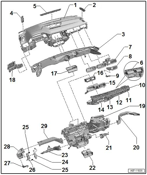 Overview - Air Routing and Air Distribution in Passenger Compartment, Front