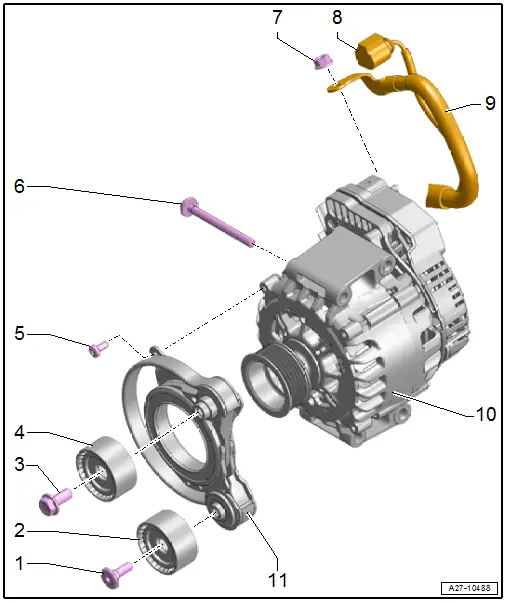 Overview - Generator, Starter Generator -C29-, Vehicles with High-Voltage System and 6-Cylinder TDI Engine