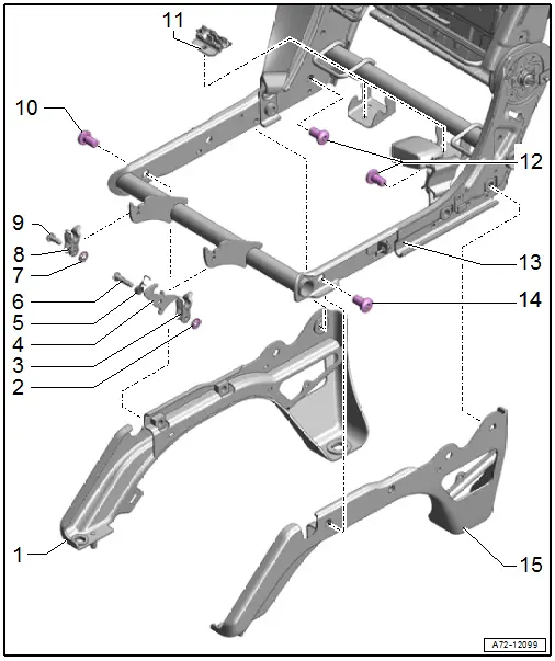 Overview - Bench Seat/Single Seat, Seat Frame Low, Center Second Row Seat