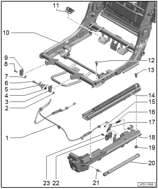 Overview - Bench Seat/Single Seat, Seat Frame High, Outer Second Row Seat