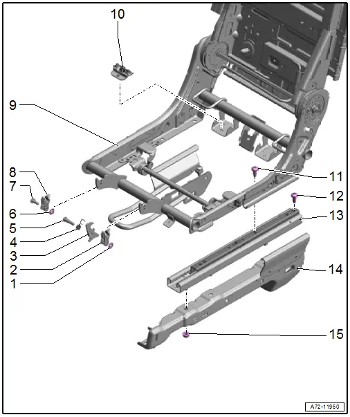 Overview - Bench Seat/Single Seat, Seat Frame High, Center Second Row Seat