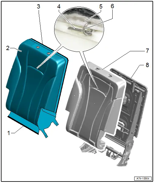 Overview - Cover and Cushion, Second Row Backrest