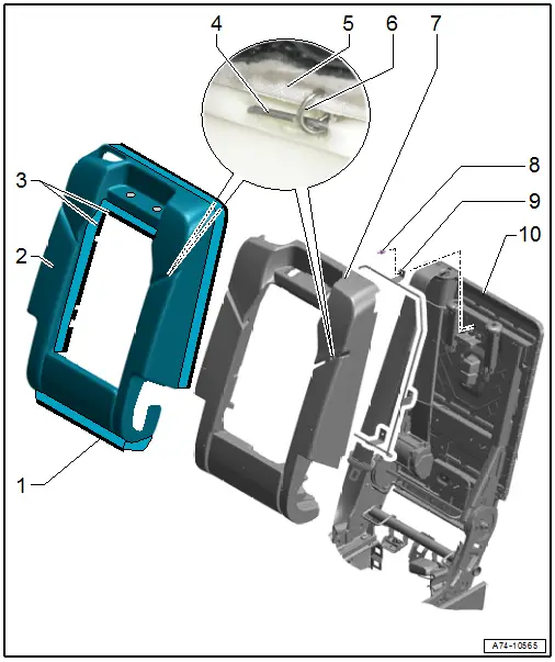 Overview - Cover and Cushion, Second Row Backrest with Center Armrest