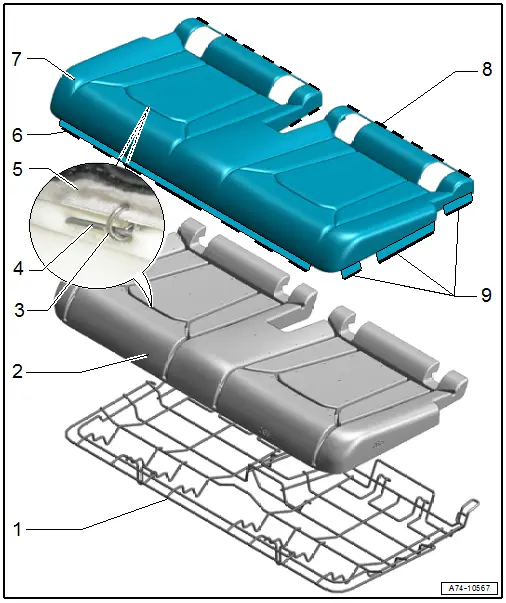 Overview - Cover and Cushion, Third Row Seat Pan