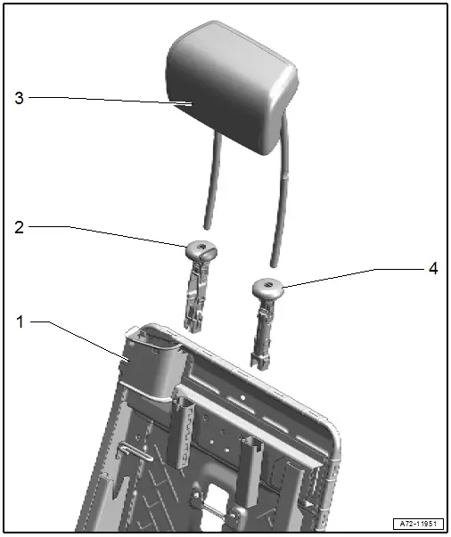 Overview - Headrest and Headrest Guide, Center Second Row Seat