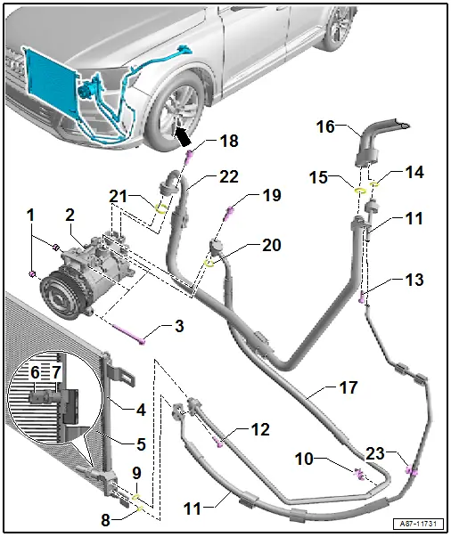 Overview - A/C Compressor and Condenser