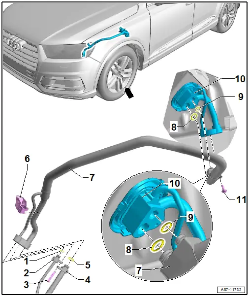 Overview - Inner Heat Exchanger and Components under Front Left Fender