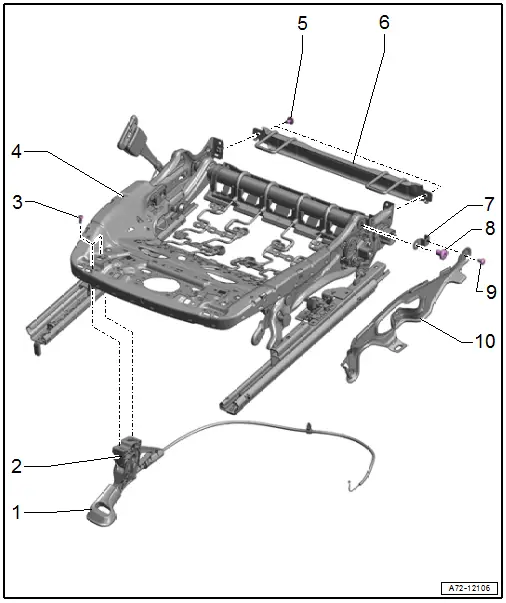 Overview - Seat Pan, Seat without Seat Depth Adjuster