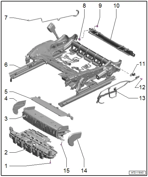 Overview - Seat Pan, Seat with Seat Depth Adjuster