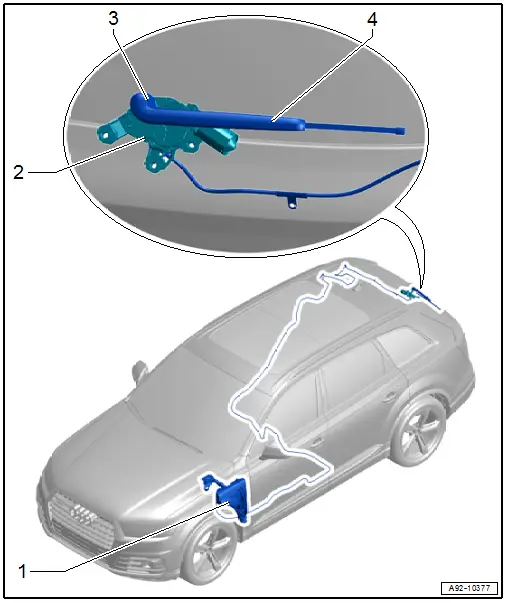 Overview - Component Location Rear Window Wiper System