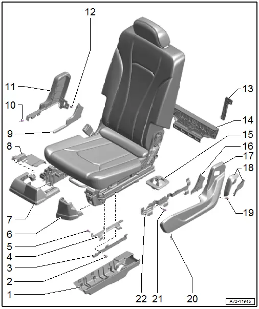 Overview - Bench Seat/Single Seat, Seat High Trim Panels, Outer Second Row Seat