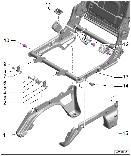 Overview - Bench Seat/Single Seat, Seat Frame Low, Outer Second Row Seat